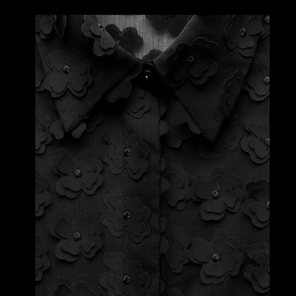 FLOWY STRUCTURED FLORAL SHIRT - Picture 5 of 6